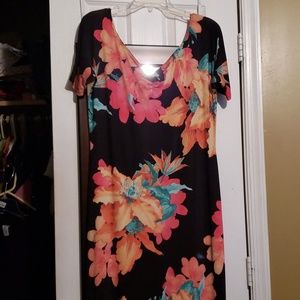 Long Black Maxi Floral Dress